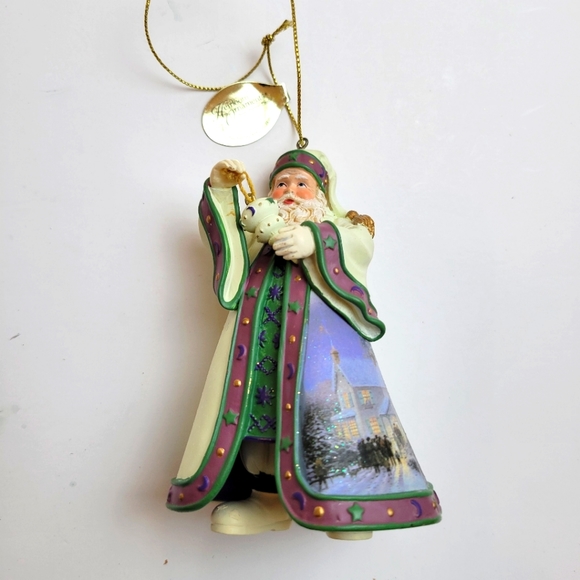 Thomas Kinkade Ashton Drake Ornament Warm Holiday Welcome Santa - Picture 1 of 4